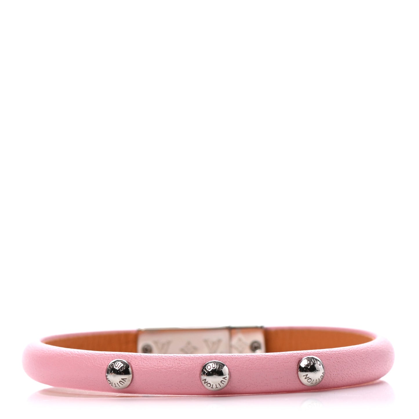 Calfskin Yummy LV Bracelet 17 Pink