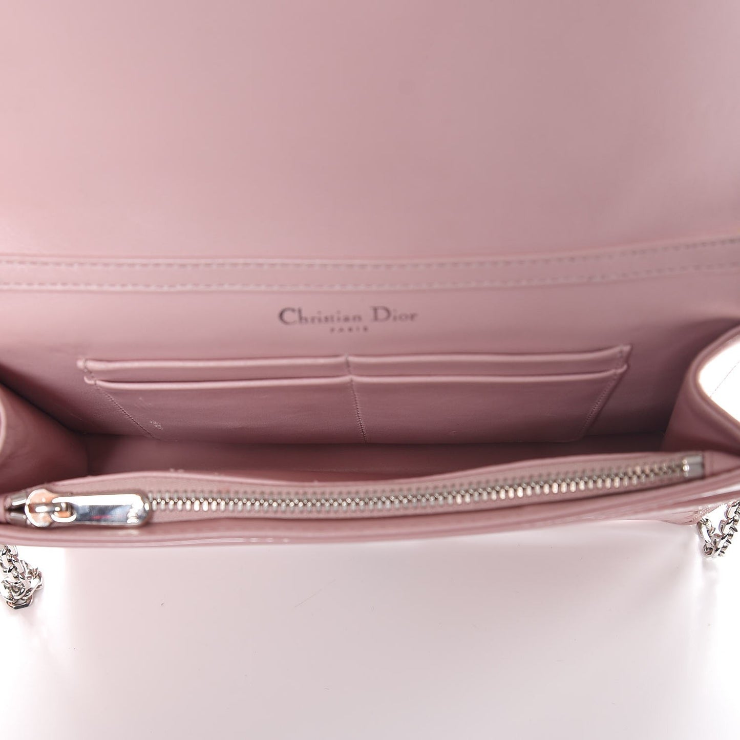 Patent Cannage Lady Dior Wallet On Chain Rose Clair