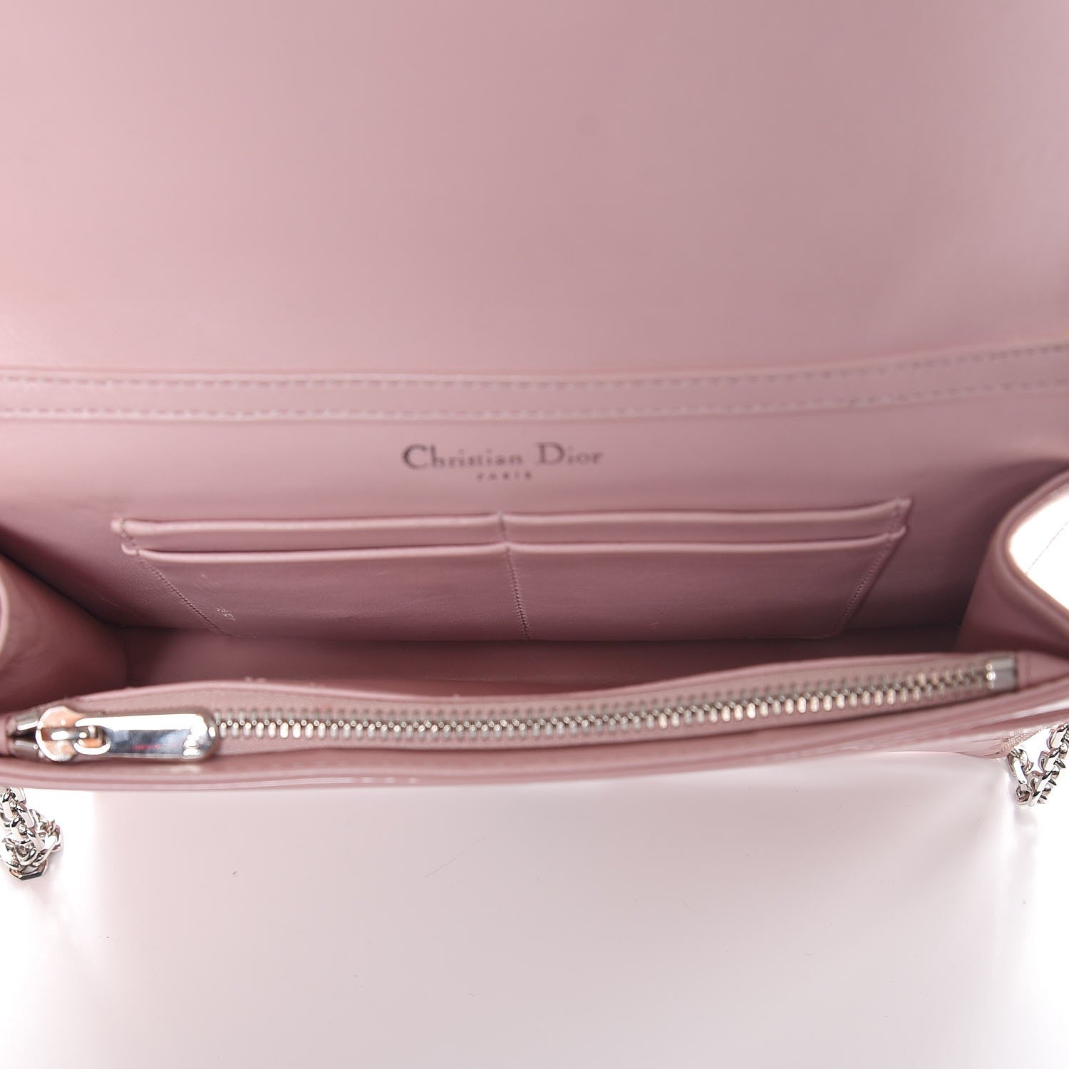 Christian Dior Patent Cannage Lady Dior Wallet On Chain Rose Clair 5 of 7