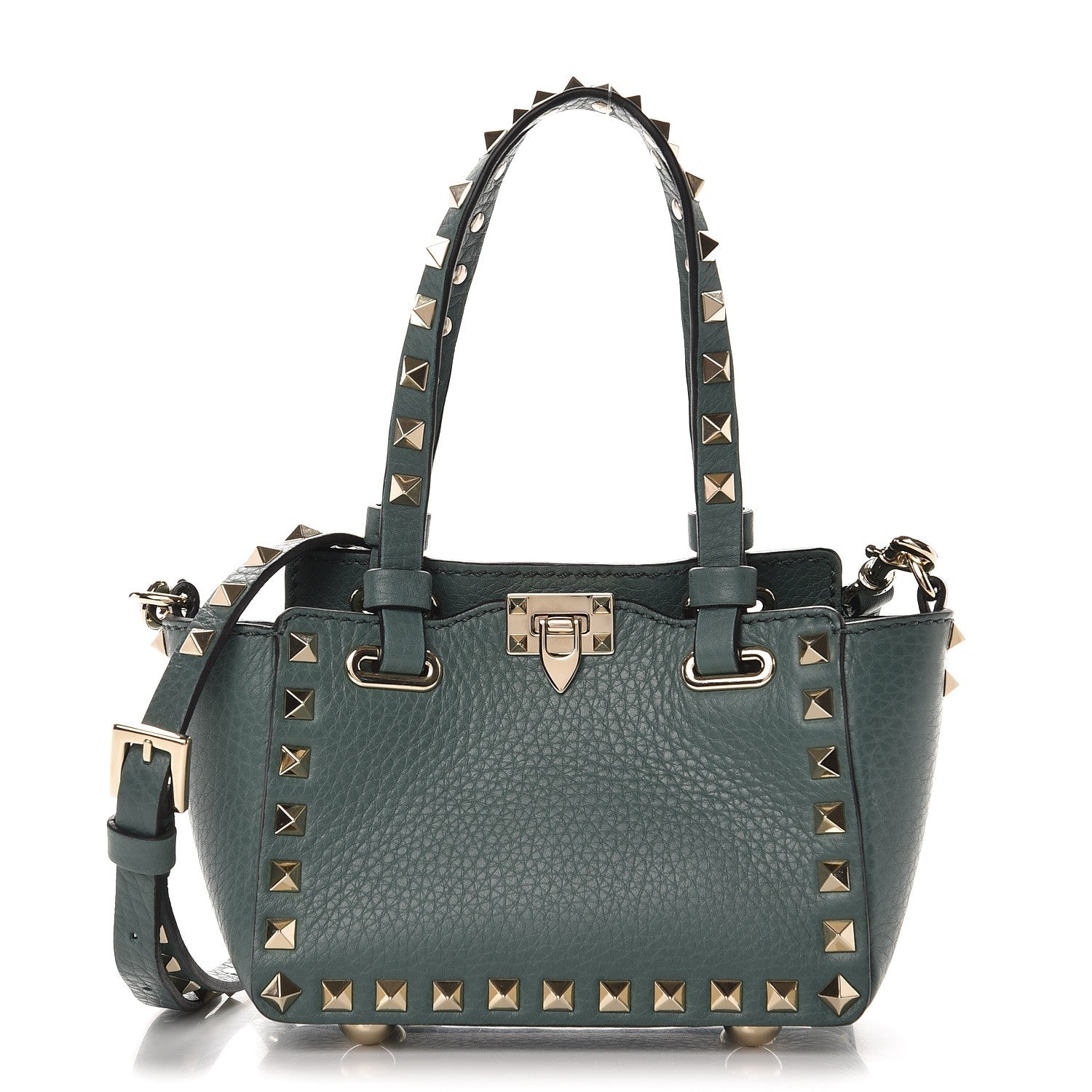 Valentino Garavani Grained Calfskin Micro Rockstud Tote Giada 1 of 7