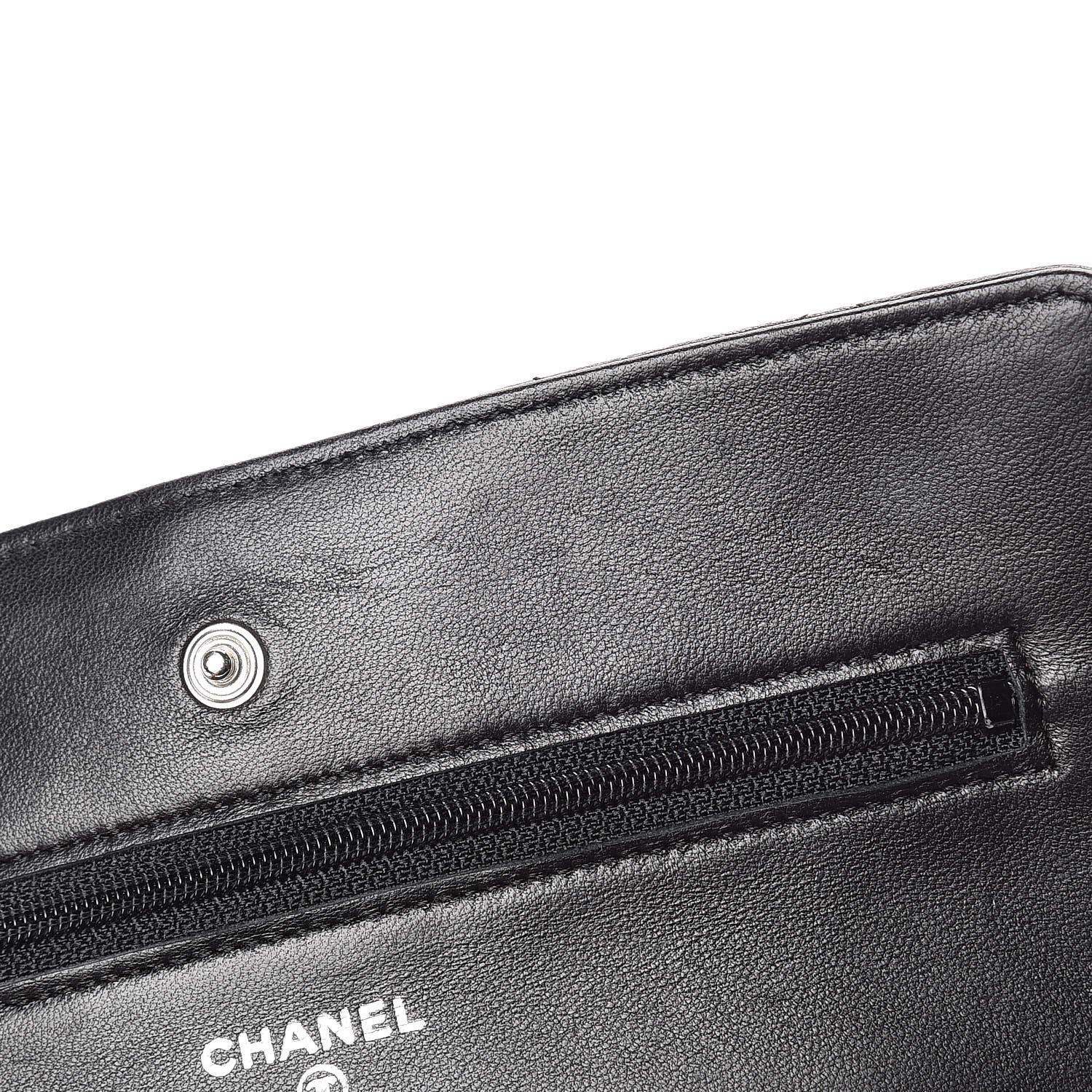 Chanel Lambskin Quilted Wallet On Chain WOC Black 17 of 18