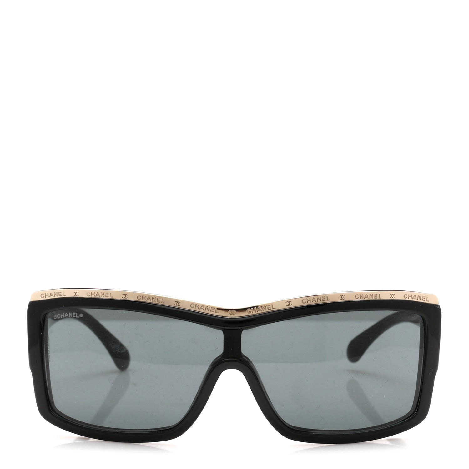 Chanel Acetate Shield Sunglasses 71504 Black 2 of 8