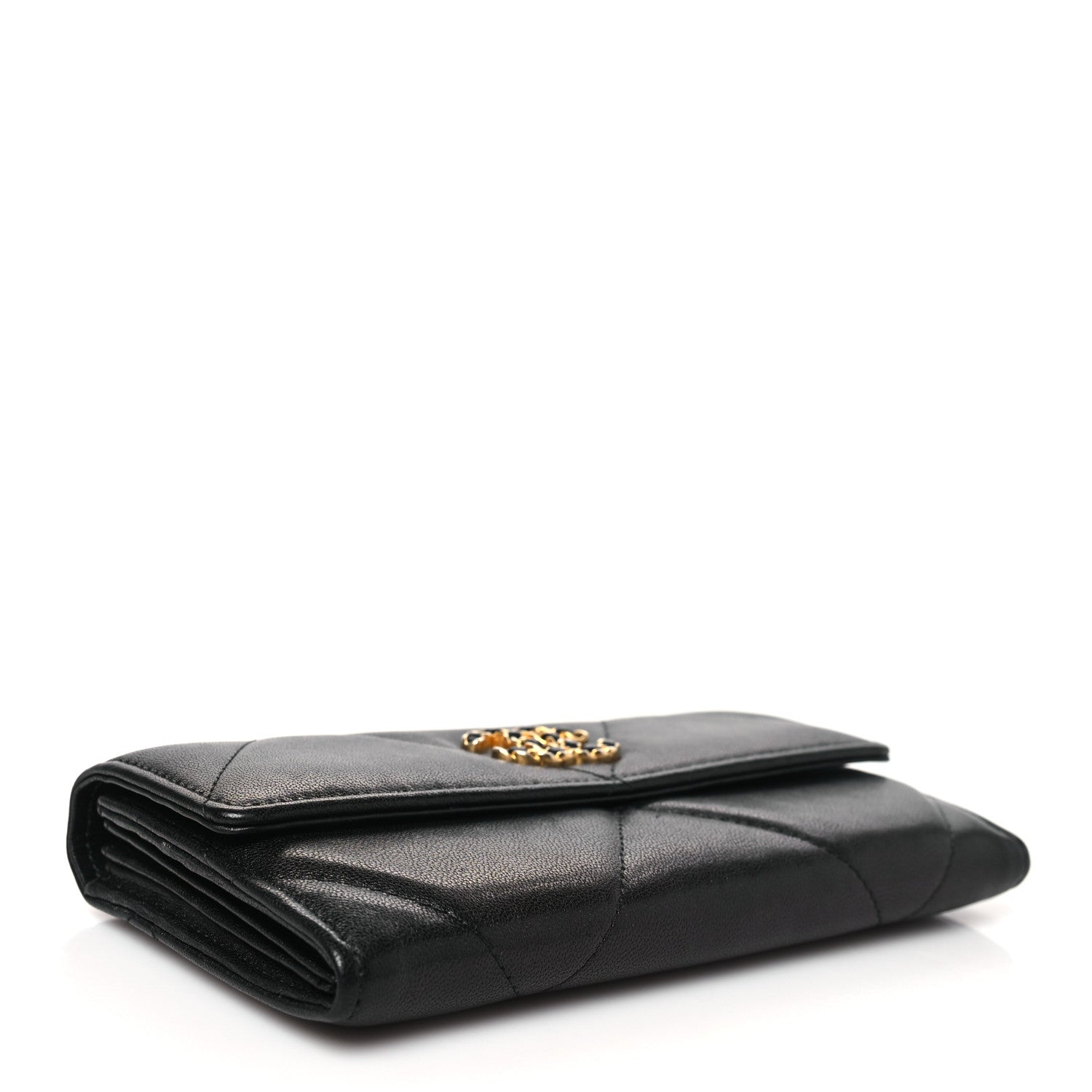 Chanel Lambskin Quilted Chanel 19 Flap Wallet Black 4 of 10