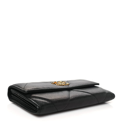 Chanel Lambskin Quilted Chanel 19 Flap Wallet Black 4 of 10