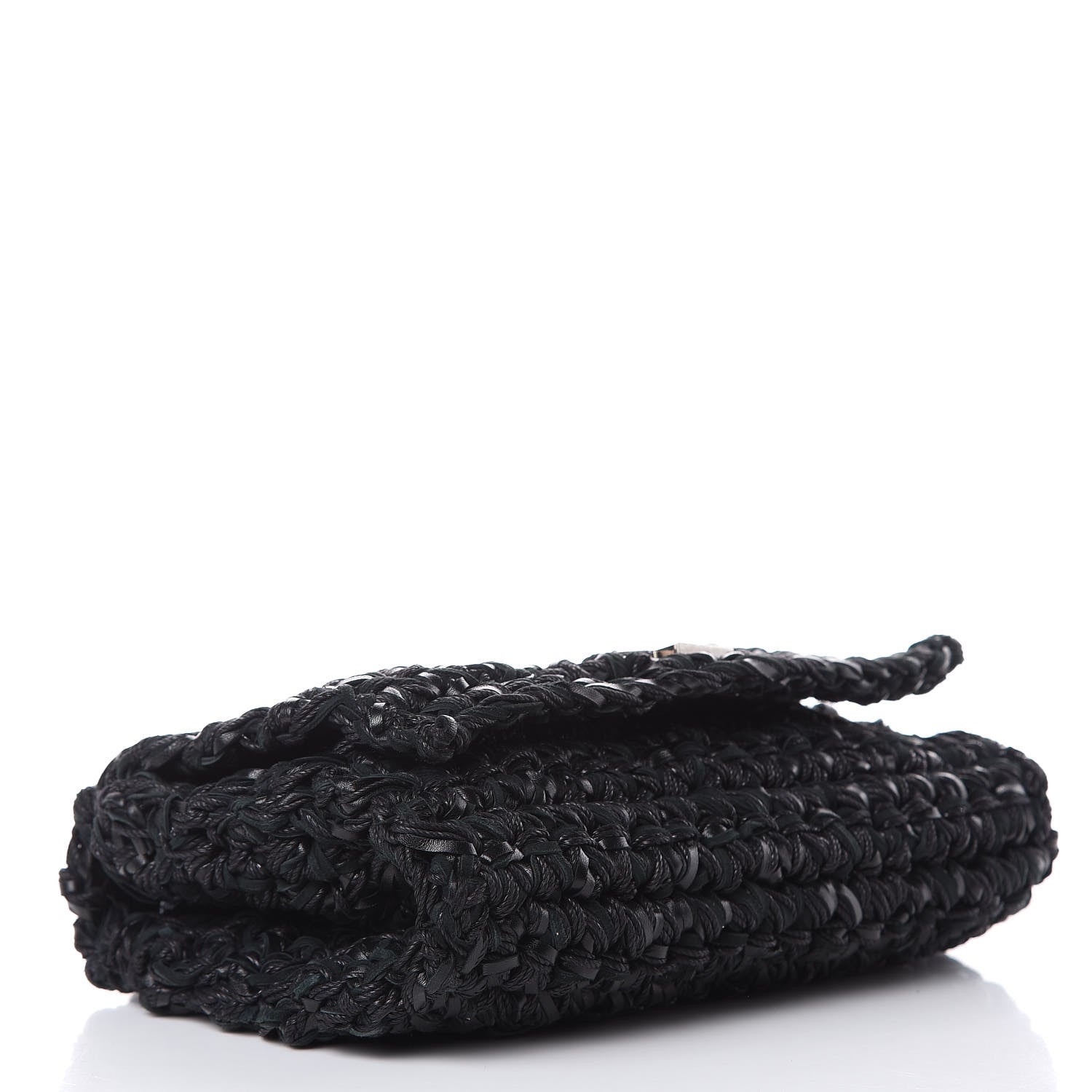 Saint Laurent Woven Calfskin Medium Monogram Kate Satchel Black 4 of 9