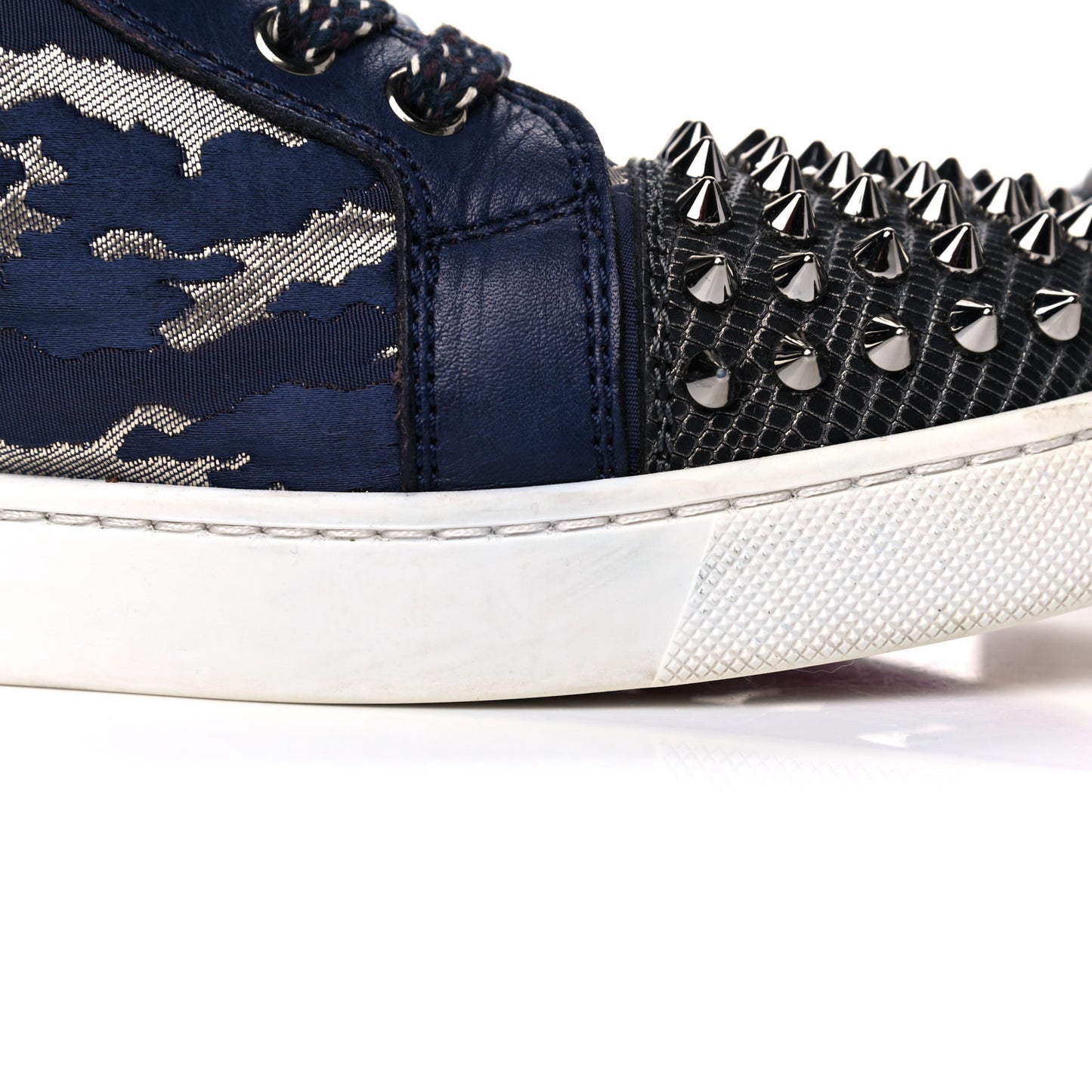 Jacquard Camoloubi Orlato Spikes Flat Sneakers 37 Navy