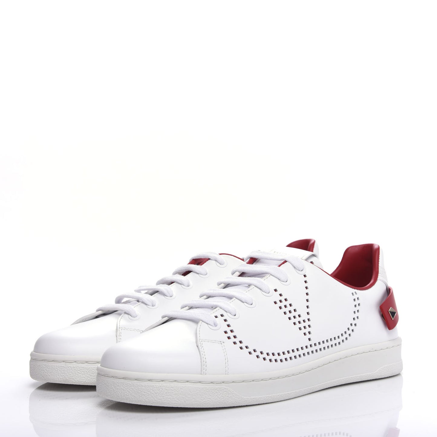 Calfskin Womens Backnet Sneakers 39 White Rosso Valentino