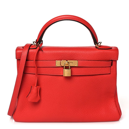 Hermes Taurillon Clemence Kelly Retourne 32 Rouge Casaque 1 of 39