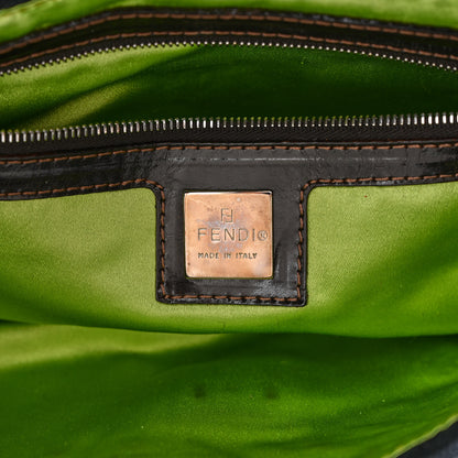 Fendi Denim Embroidered Baguette Blue Multicolor 6 of 10