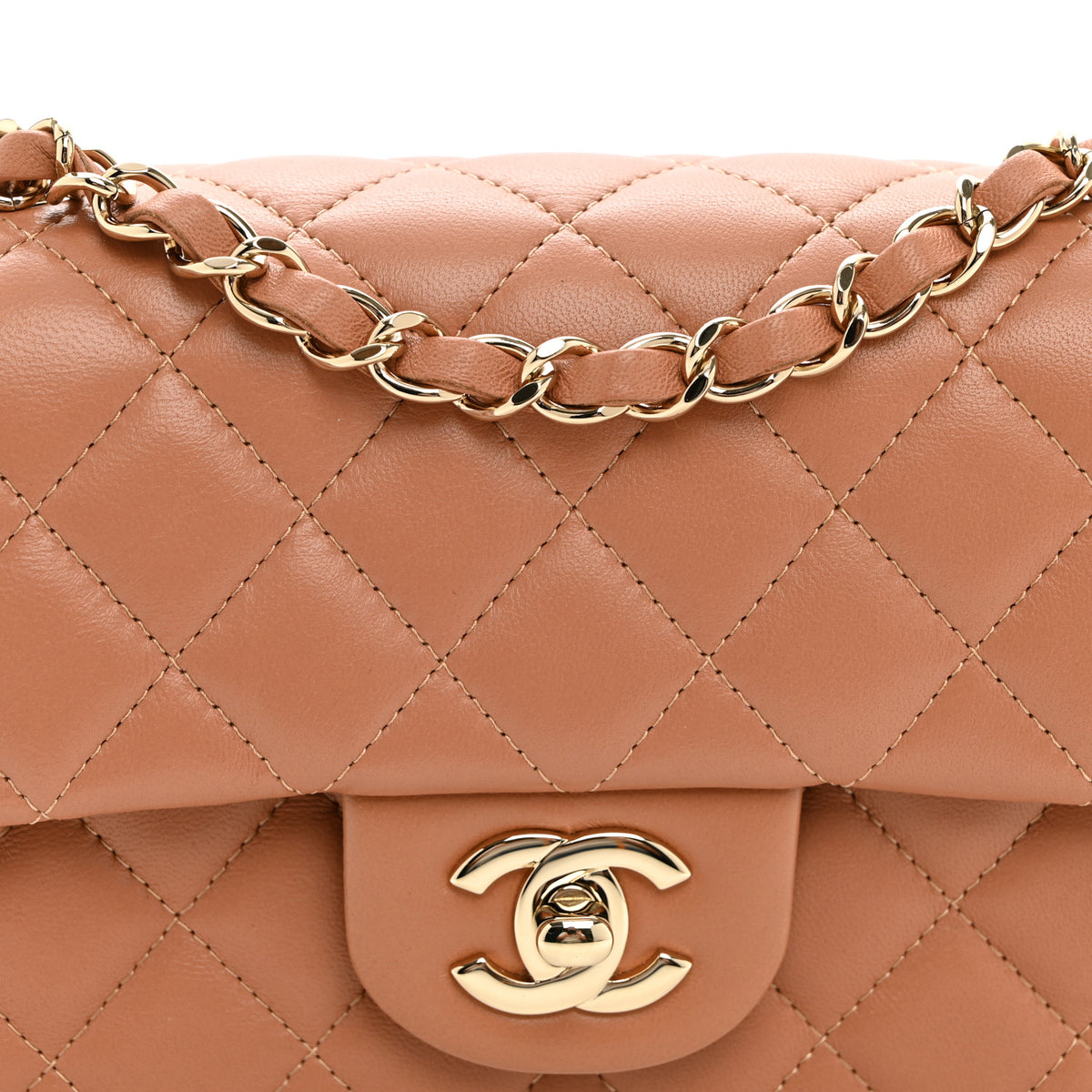 Chanel Lambskin Quilted Mini Rectangular Flap Brown 8 of 10
