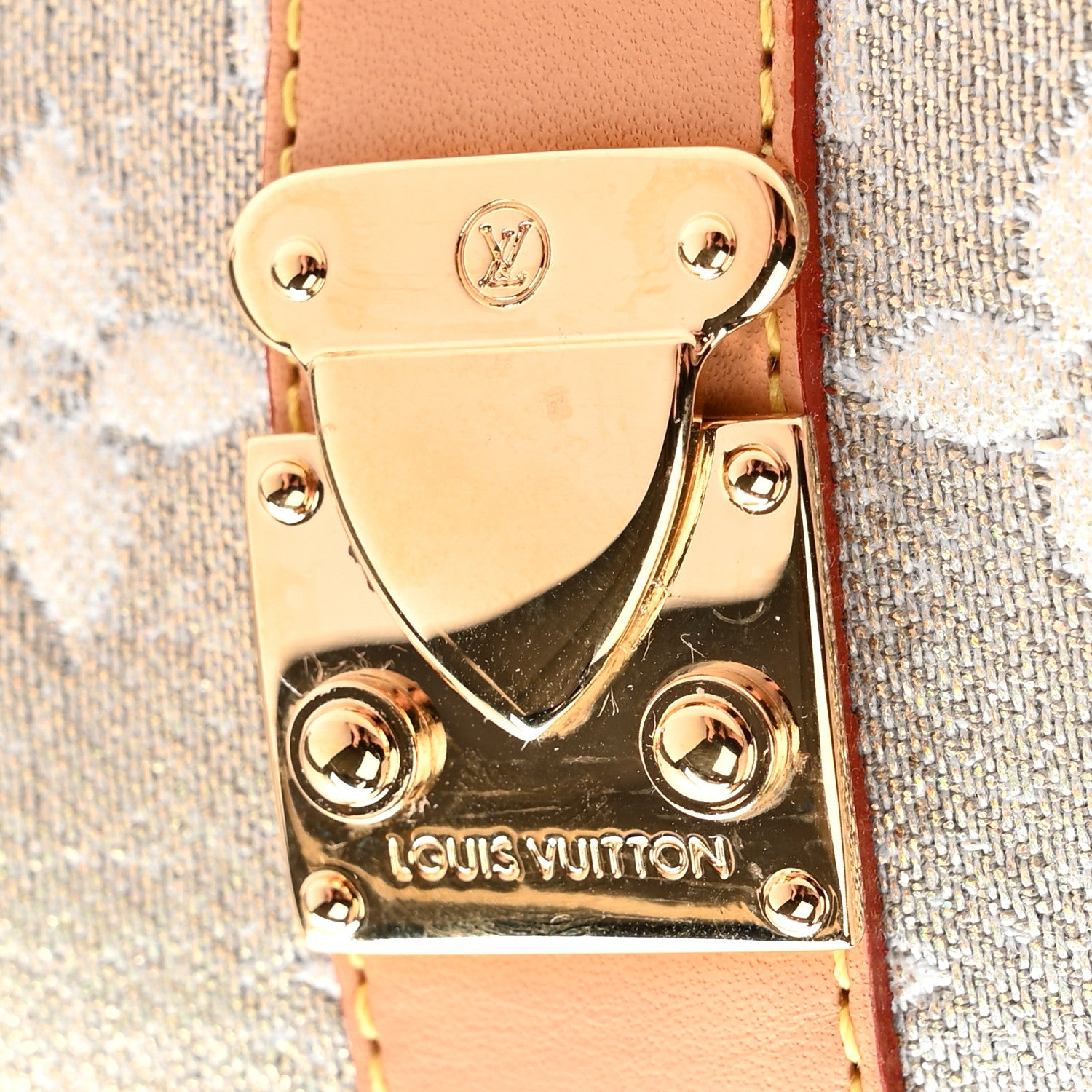 Louis Vuitton Monoglam Lock It Flat Mule 39 Gold 9 of 9