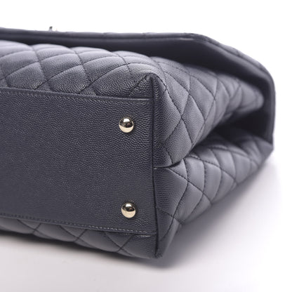 Chanel Caviar Quilted Medium Coco Handle Flap Navy Blue 10 of 11
