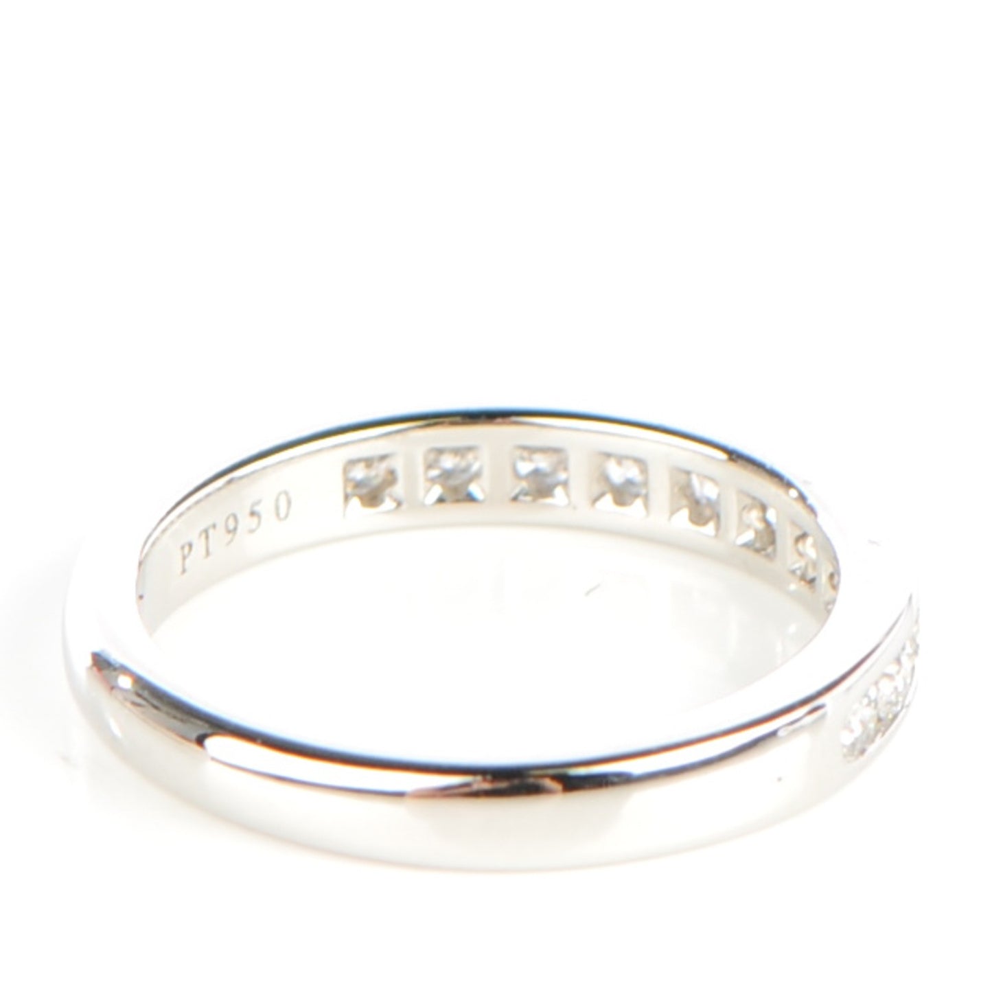 Platinum Diamond Half Circle Wedding Band Ring 5.5