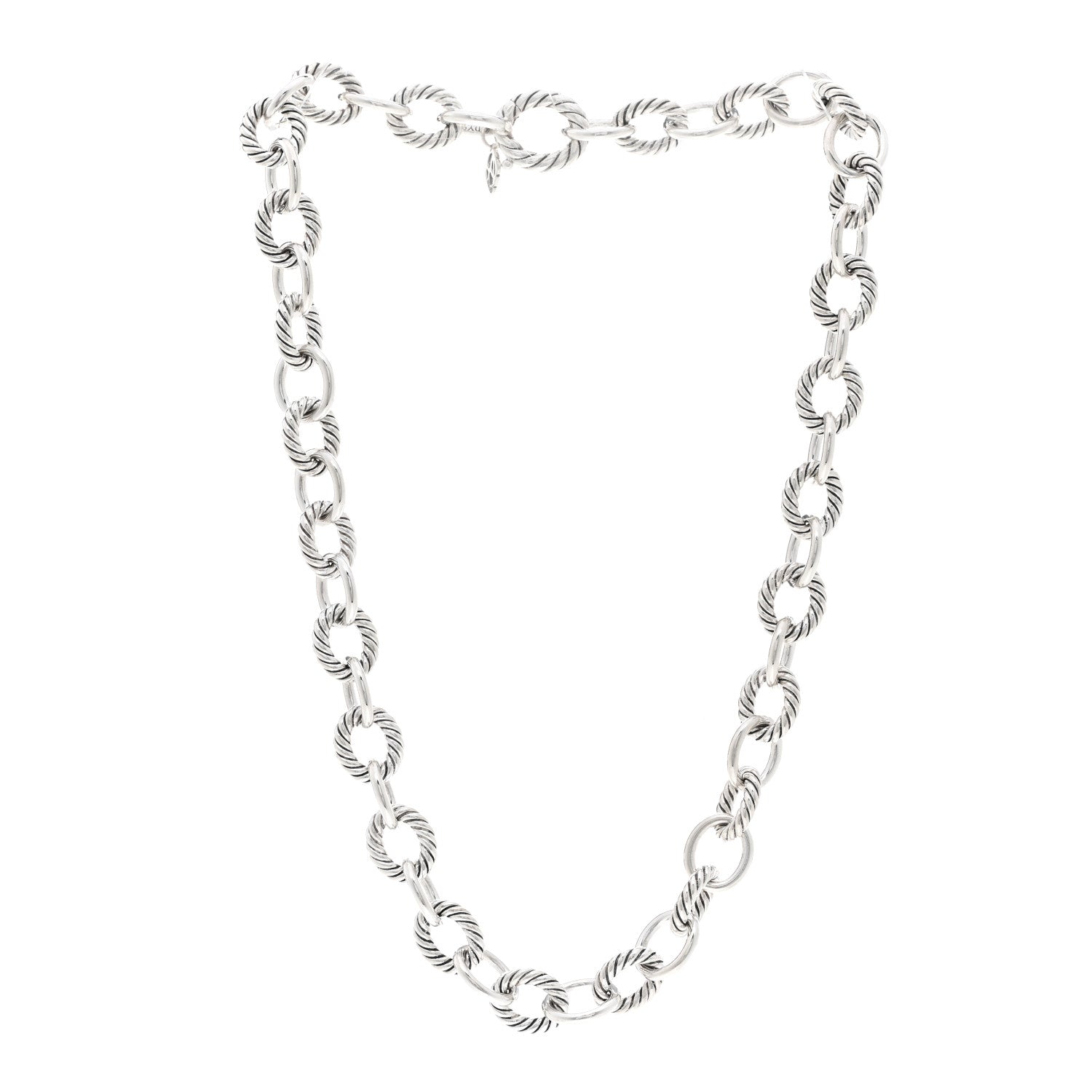 David Yurman Sterling Silver 10mm Medium Oval Link Necklace 3 of 4