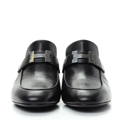 Hermes Goatskin Paradis Mules 39 Black 2 of 11