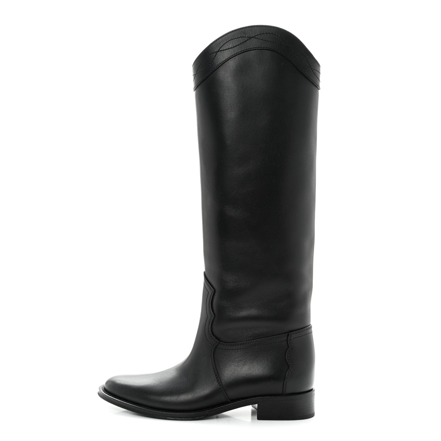 Saint Laurent Calfskin Kate 105 Western Knee High Boots 38.5 Black 1 of 8