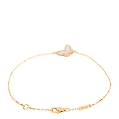 Van Cleef & Arpels 18K Yellow Gold Mother of Pearl Sweet Alhambra Butterfly Bracelet 2 of 5