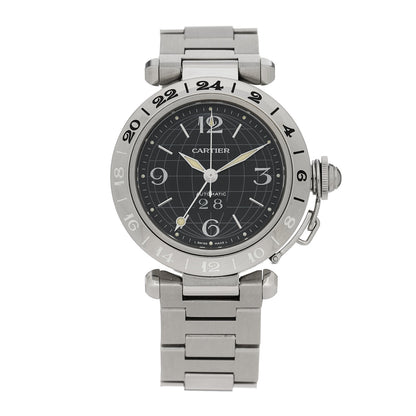 Cartier Stainless Steel 35mm Pasha C Big Date Automatic Watch Black 1 of 4