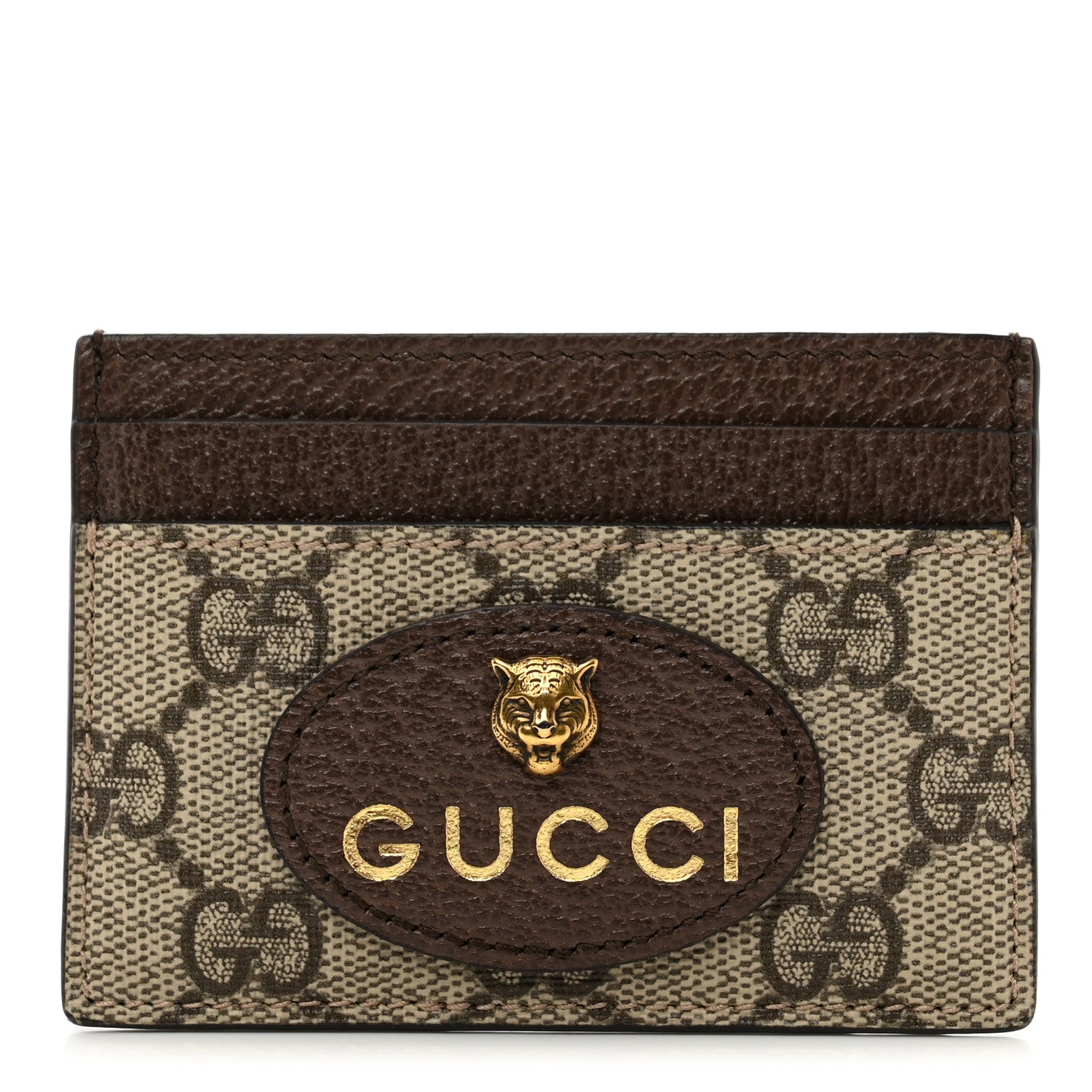 Gucci GG Supreme Monogram Neo Vintage Card Holder Beige Crop New Acero 1 of 7
