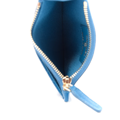 Chanel Caviar Quilted CC Zip Card Holder Blue 5 of 7