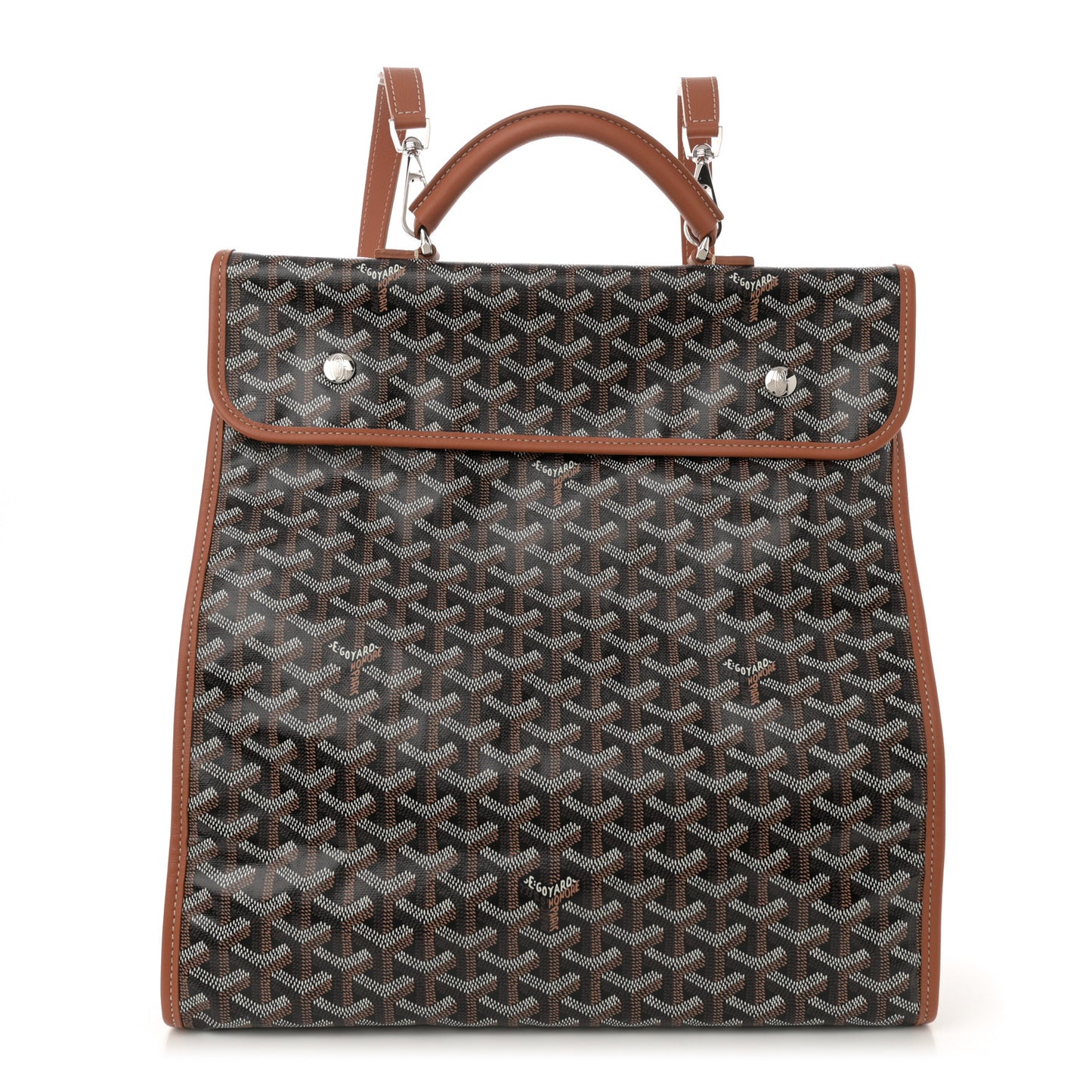 Goyardine Saint Leger Soft Briefcase Backpack Black Gold
