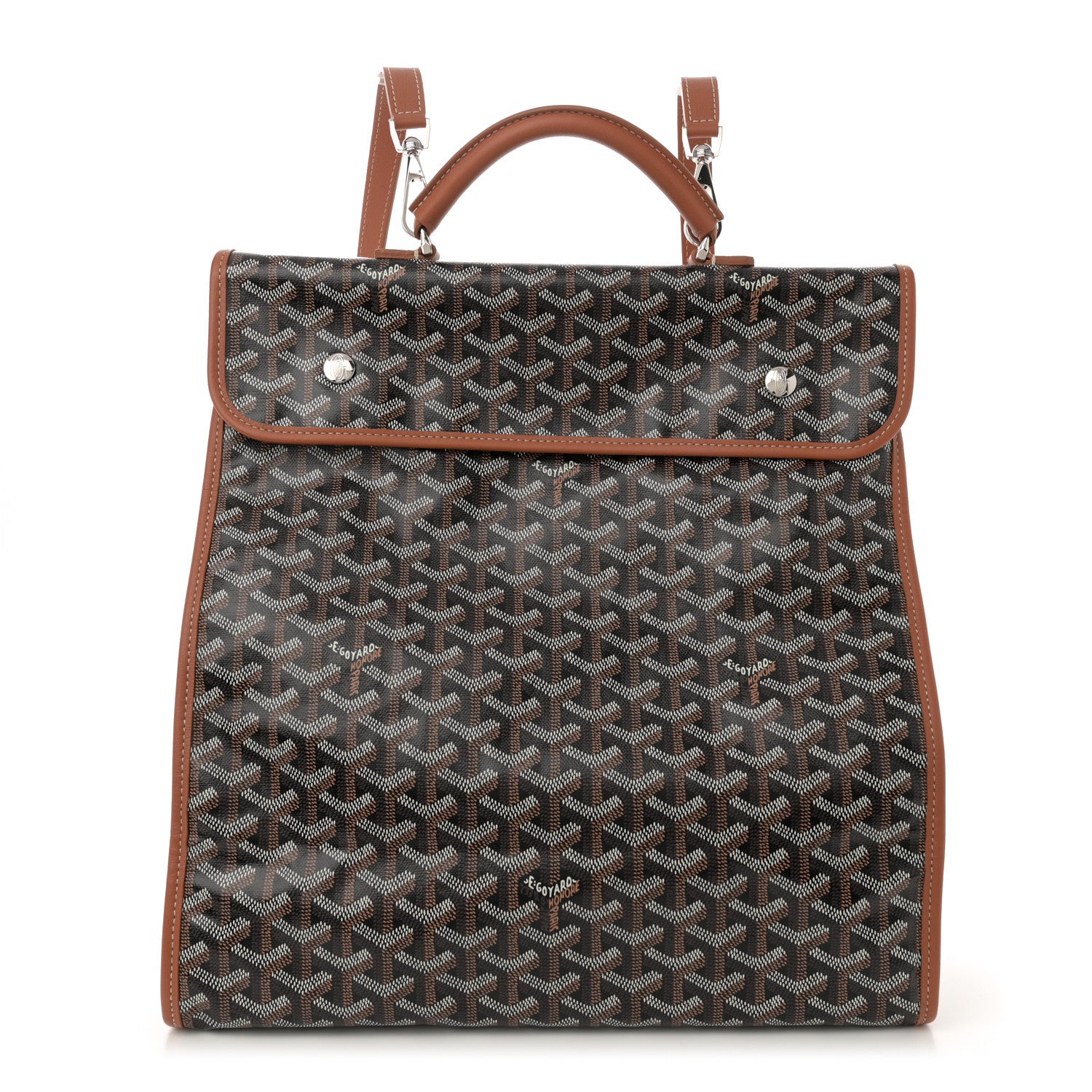Goyard Goyardine Saint Leger Soft Briefcase Backpack Black Gold 1 of 9