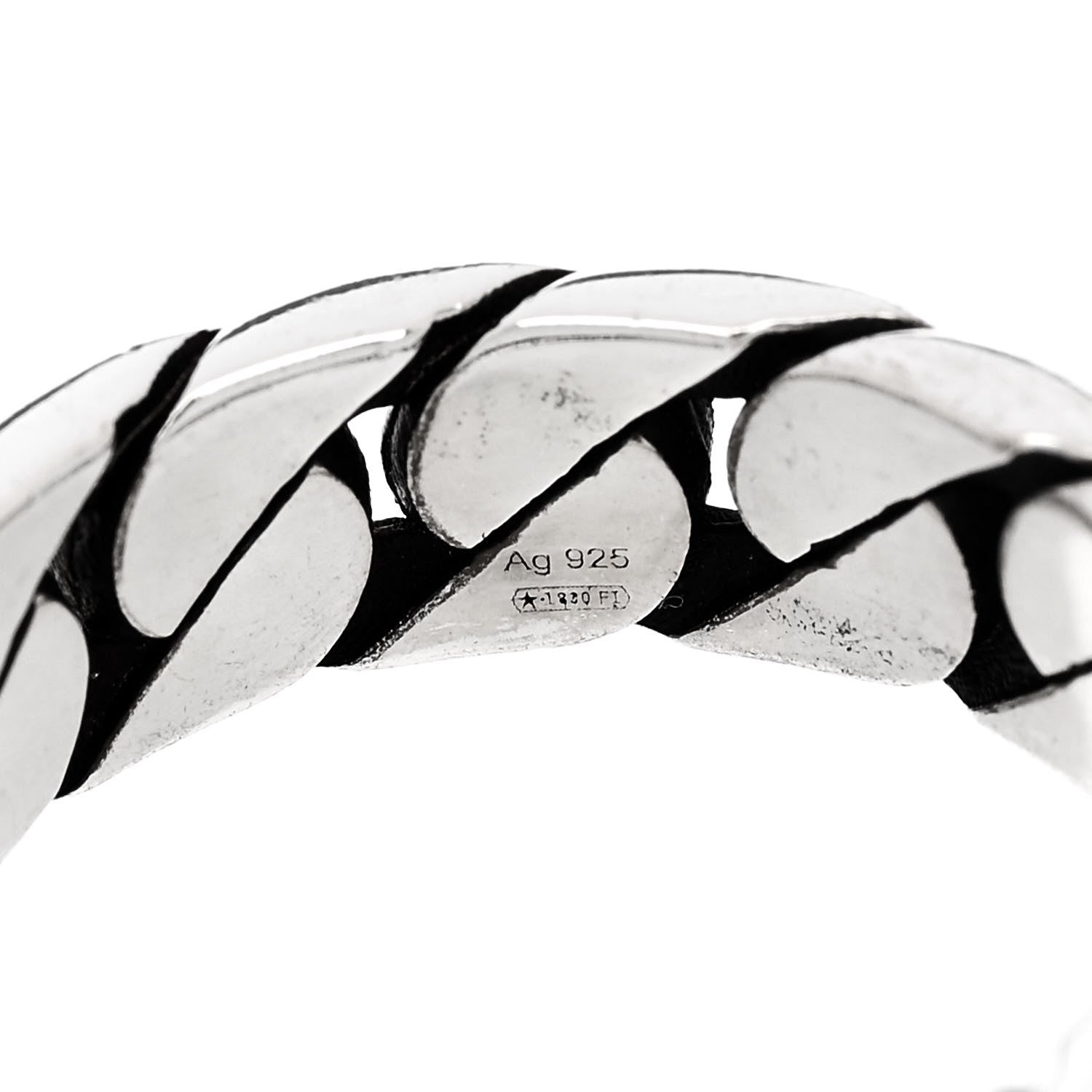 Gucci Sterling Silver Interlocking G Chainlink Band Ring 54 7 5 of 6