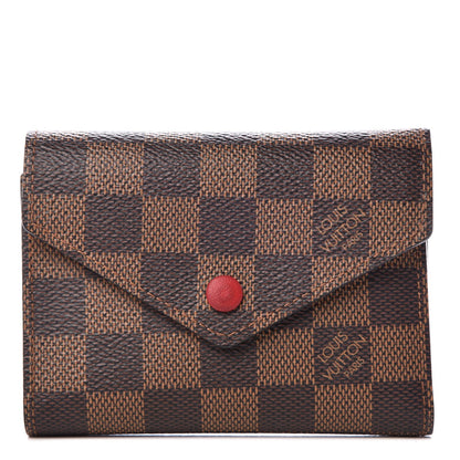 Louis Vuitton Damier Ebene Victorine Wallet Red 1 of 8