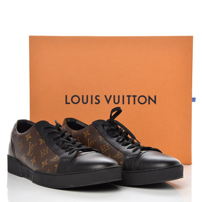 Louis Vuitton Calfskin Monogram Luxembourg Sneakers 12 Black 10 of 10