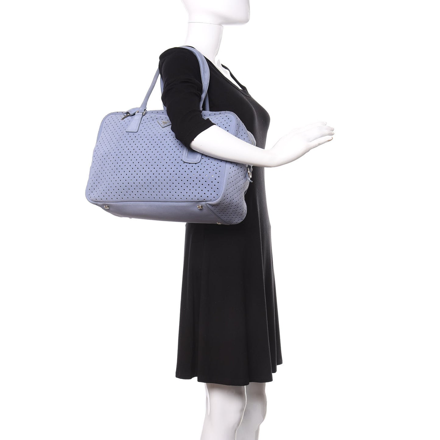 Suede Perforated Zip Around Tote Astrale Nocciolo