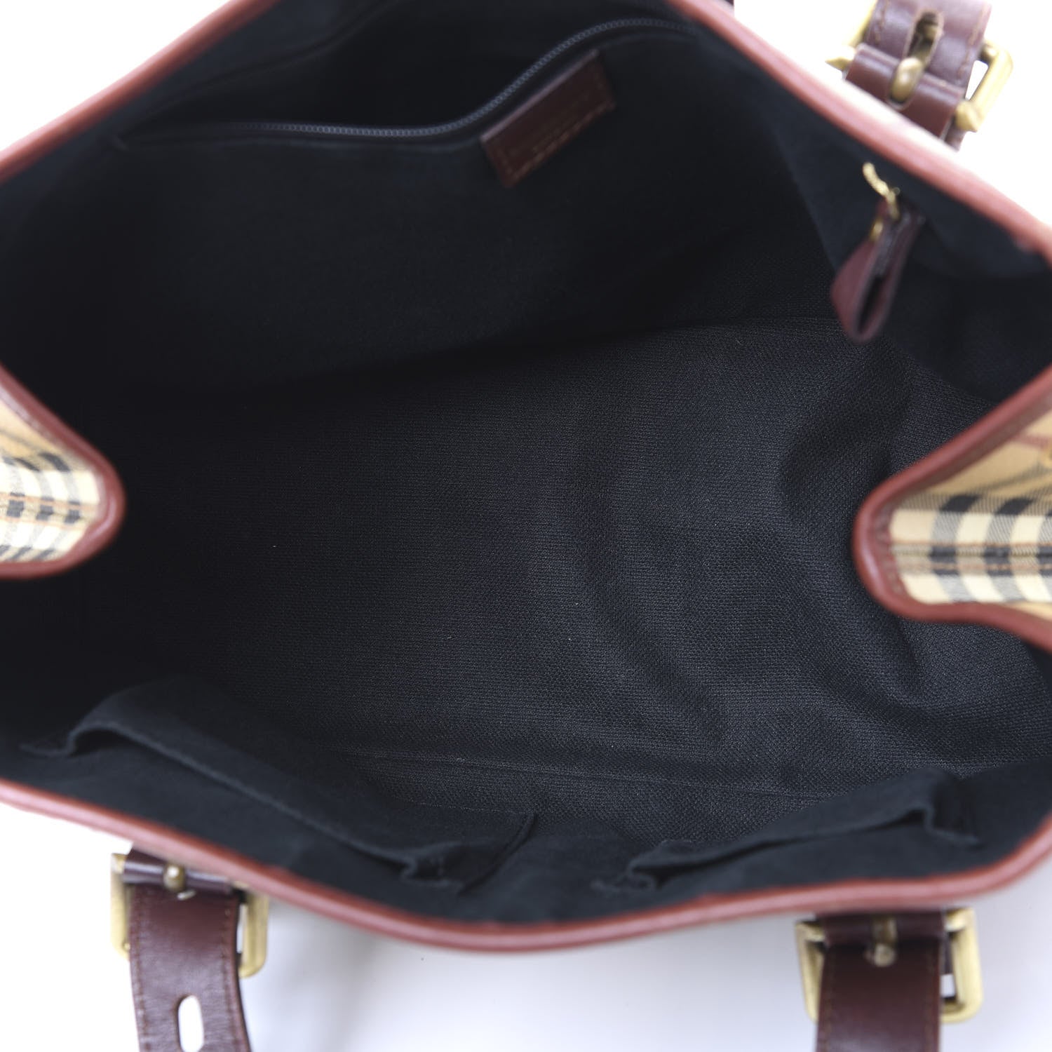 Burberry Haymarket Check Buckle Satchel Chocolate 4 of 10