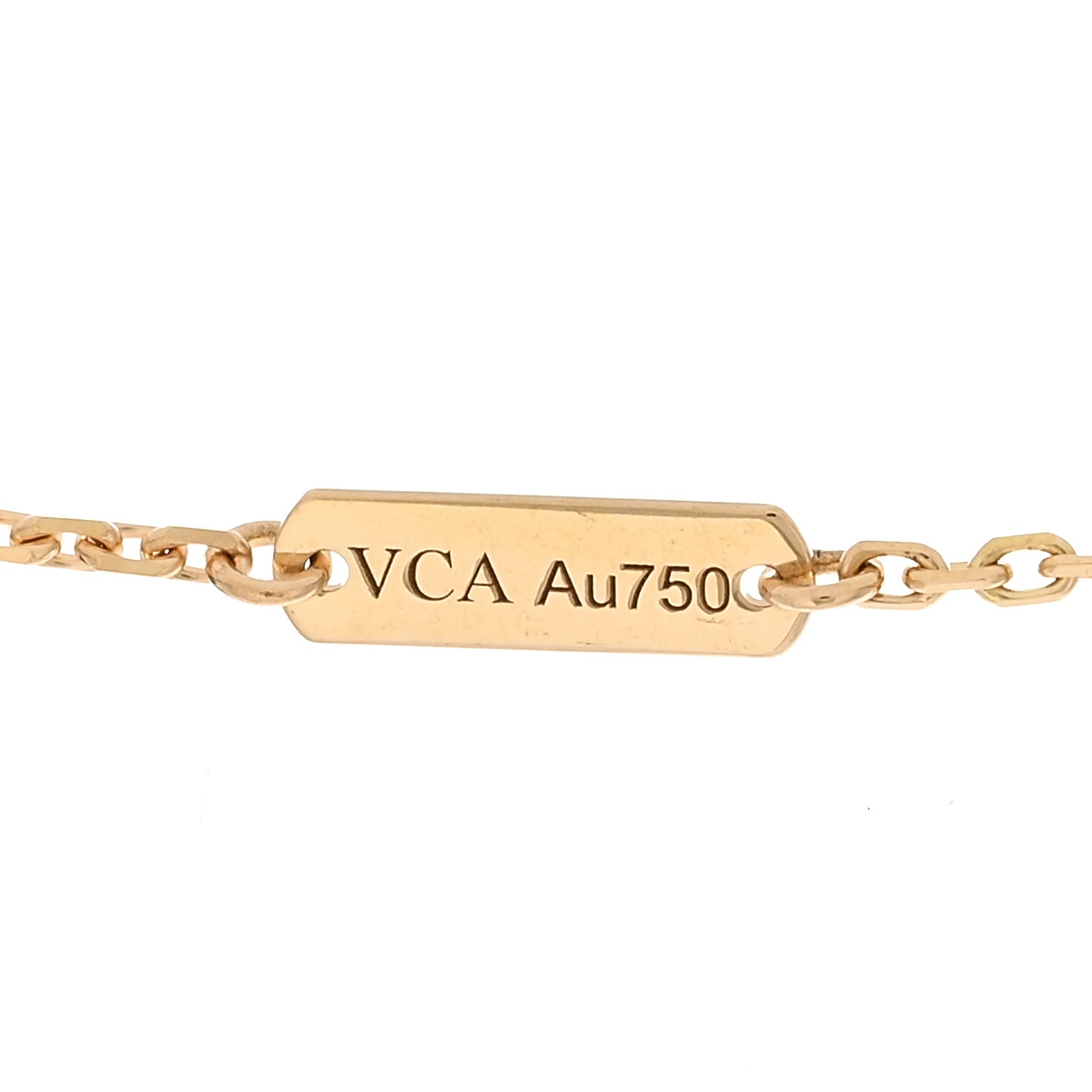 Van Cleef & Arpels 18K Yellow Gold Carnelian Vintage Alhambra Pendant Necklace 5 of 6
