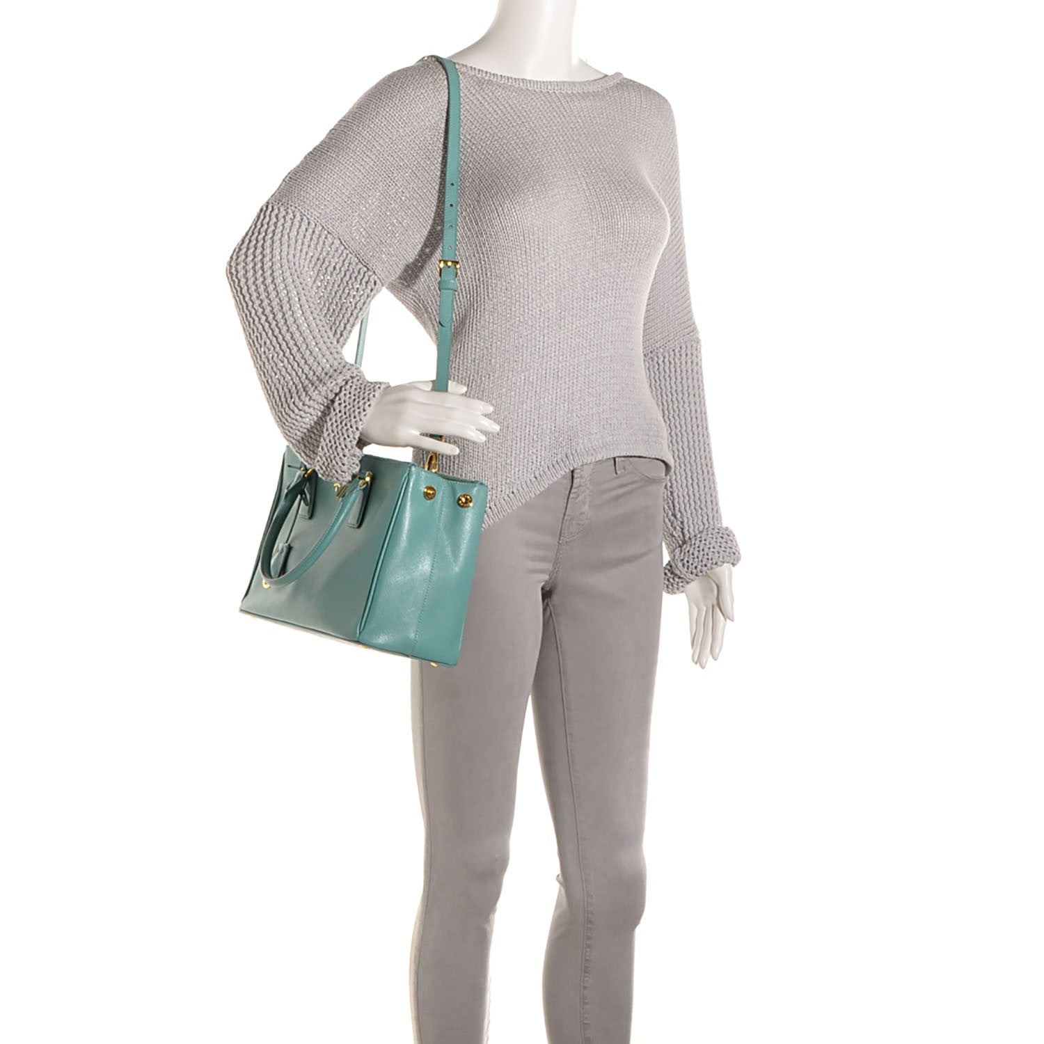 Prada Saffiano Lux Small Double Zip Tote Anice 2 of 12