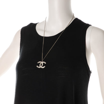 Chanel Baguette Crystal Glitter Large CC Necklace Silver 3 of 5