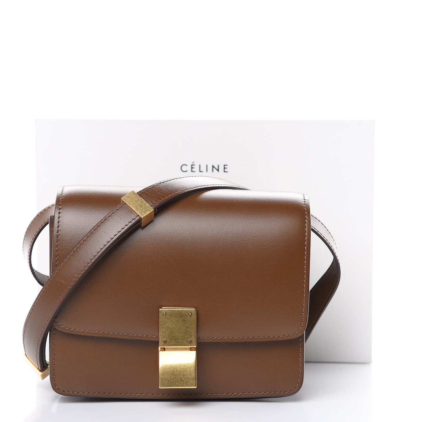 Box Calfskin Small Classic Box Flap Bag Camel
