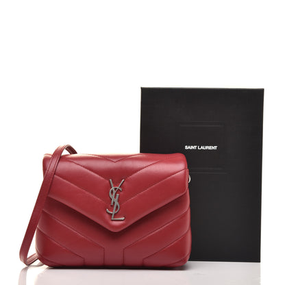 Saint Laurent Calfskin Y Quilted Monogram Toy Loulou Crossbody Bag New Lipstick 10 of 10