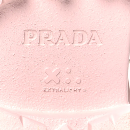 Prada Foam Rubber Metal Triangle Logo Monolith 55mm Cage Sandals 40 Alabastro 8 of 11