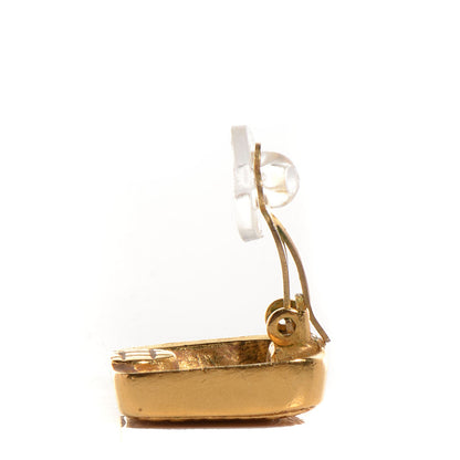 Chanel Square CC Clip On Earrings Gold 4 of 4