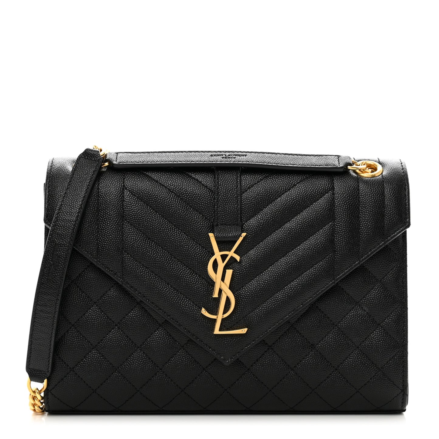 Grain De Poudre Textured Mixed Matelasse Triquilt Medium Monogram Satchel Black