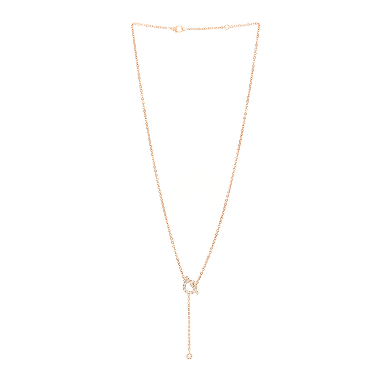 18K Rose Gold Diamond Finesse Lariat Necklace