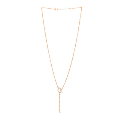 Hermes 18K Rose Gold Diamond Finesse Lariat Necklace 3 of 5