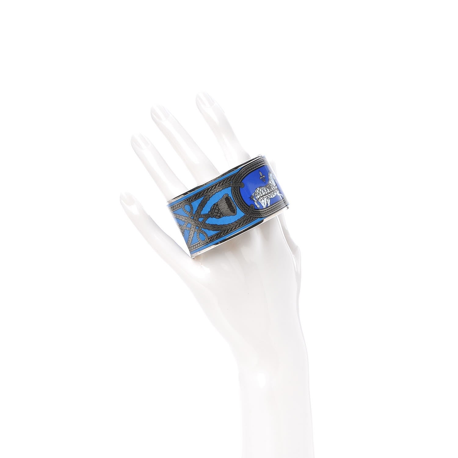 Hermes Printed Enamel Grand Apparat Extra Wide Bracelet 65 2 of 6