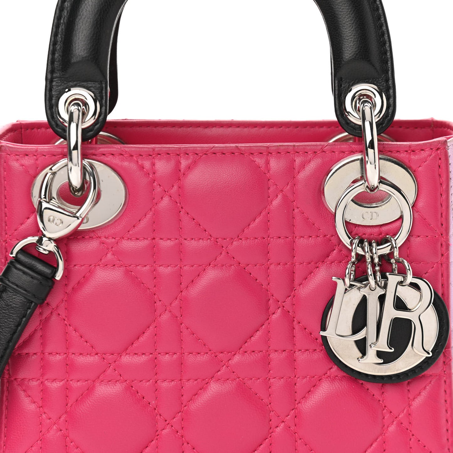 Lambskin Cannage Mini Lady Dior Multicolor