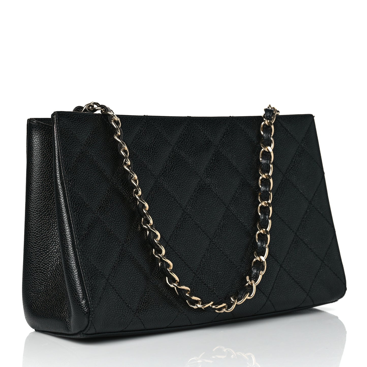 Caviar Quilted Small Tote Black