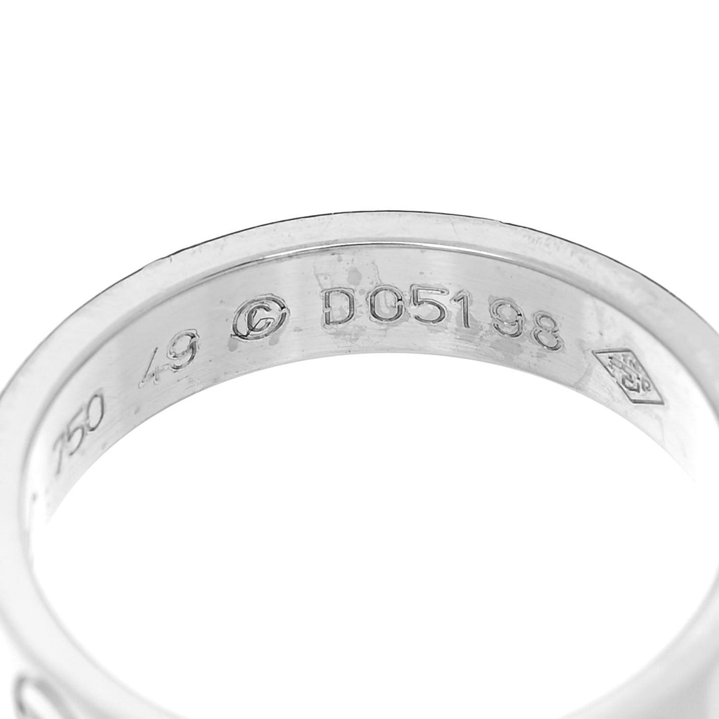 18K White Gold 3.5mm LOVE Wedding Band Ring 49 4.75