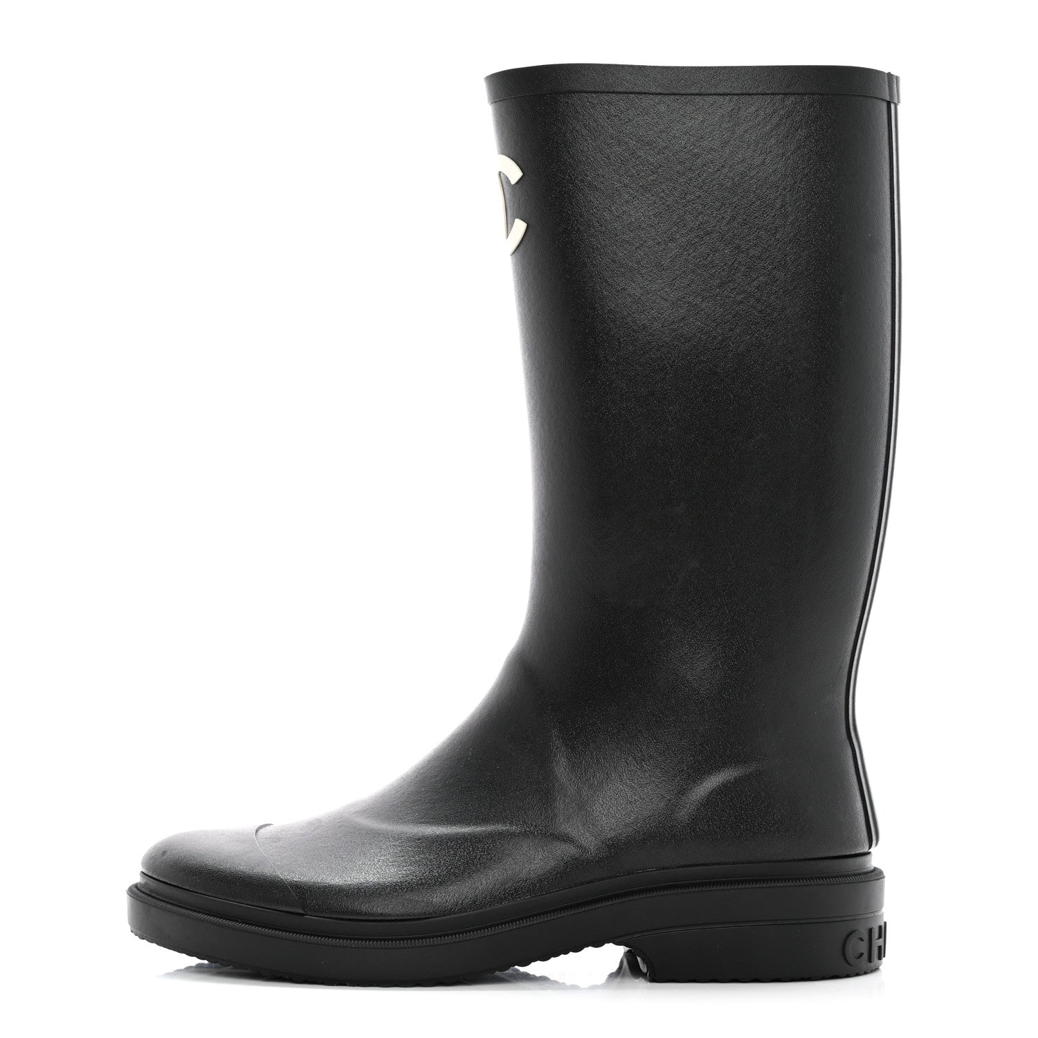 Chanel Caoutchouk CC High Boots 40 Black 1 of 15