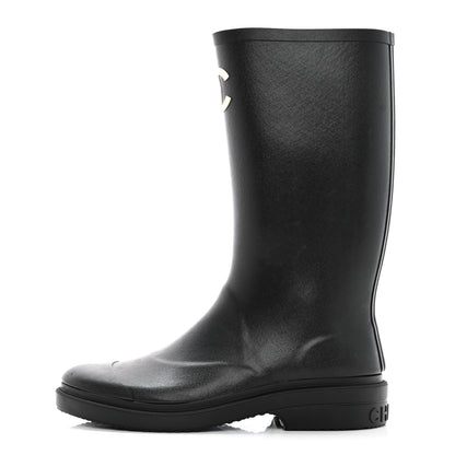 Chanel Caoutchouk CC High Boots 40 Black 1 of 15