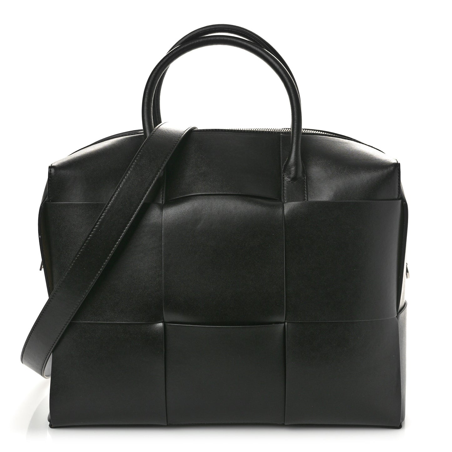 Calfskin Maxi Intrecciato Arco Briefcase Black