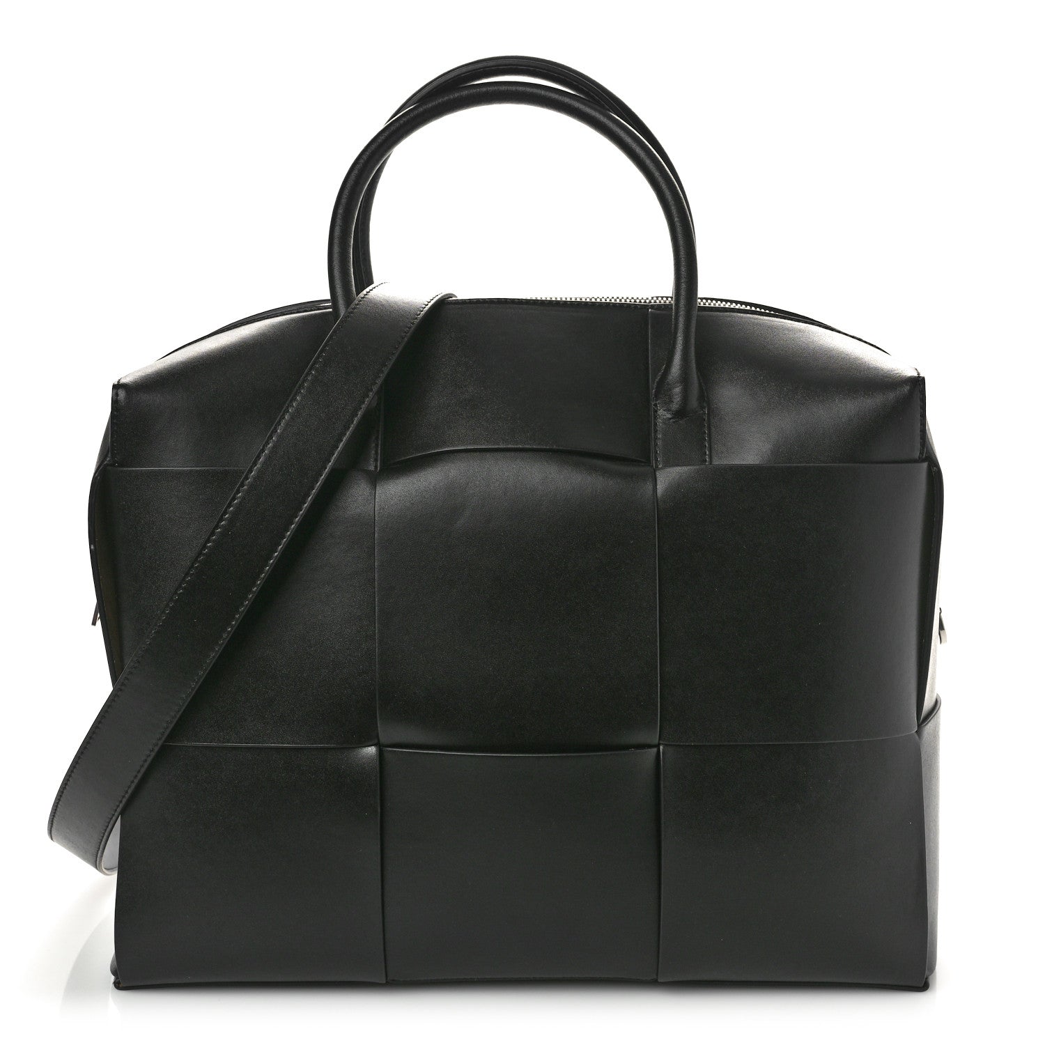 Bottega Veneta Calfskin Maxi Intrecciato Arco Briefcase Black 1 of 12