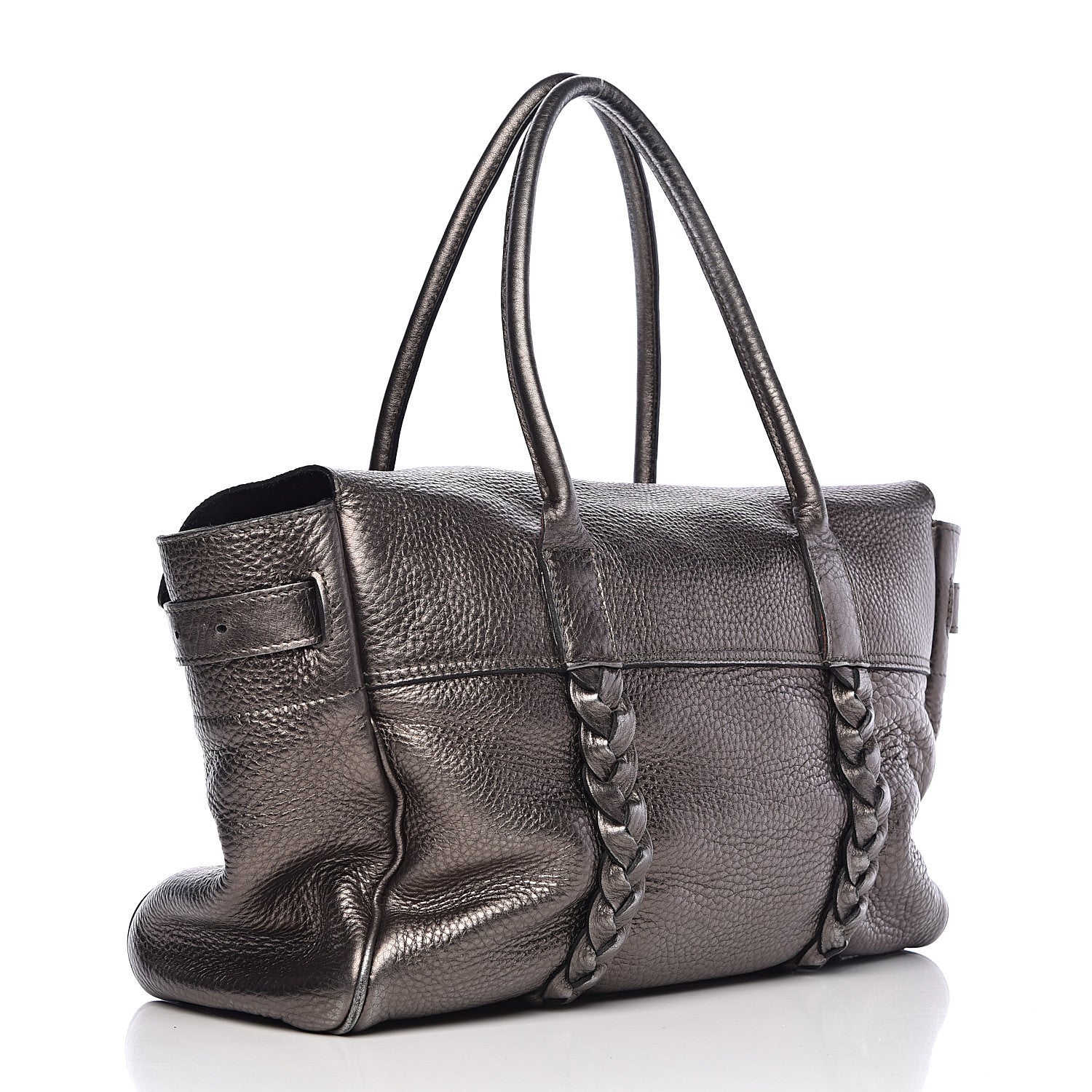 Mulberry Metallic Classic Grain Braided Bayswater 3 of 12